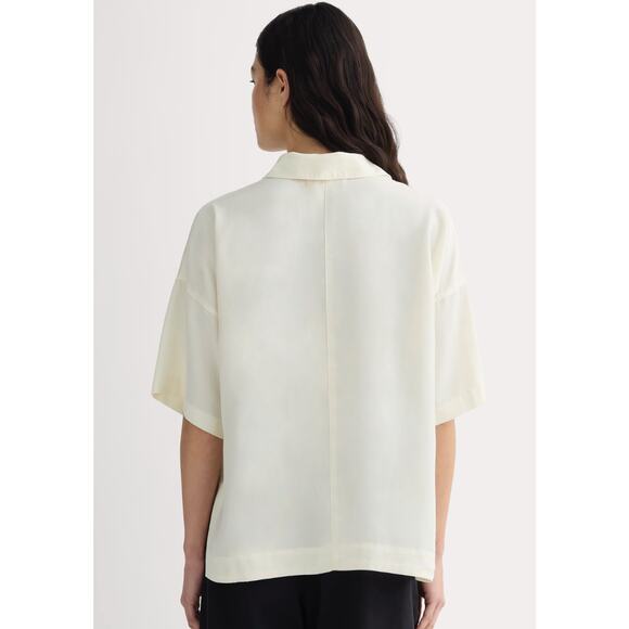 Everlane The Short-Sleeve Square Shirt Relax Butterlite Cream Women's XS - Picture 9 of 13